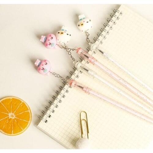 36 pcs/lot Creative Cat Pendant Gel Pen Cute 0.5mm black Ink Signature Pens Promotional Gift Stationery Office School Supplies