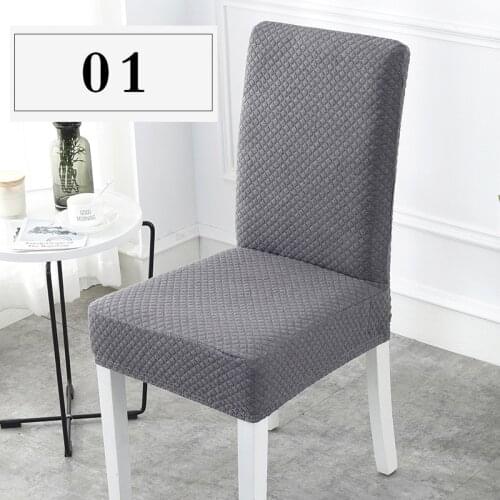 6Pcs Thicken Solid Color Chair Cover Spandex Elastic Slipcovers Chair Covers For Dining Room Wedding Hotel Banquet Seat Cover