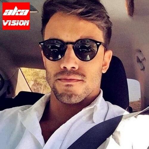 AKA VISION Vintage Round Sunglasses Men 2021 Retro Eyeglasses Men/women Luxury Brand Sun Glasses Men Gafas De Sol Hombre UV400