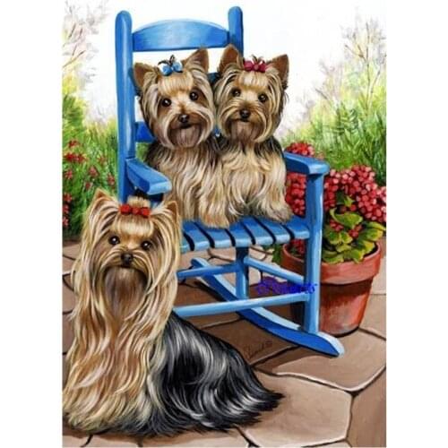 Animal cute dog pattern 5D DIY full diamond cross stitch diamond mosaic home decoration