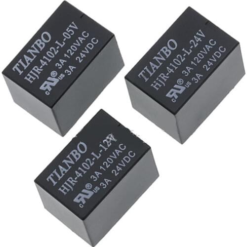 Free shipping 10PCS relay HJR-4102-L-12V 6 feet 12VDC