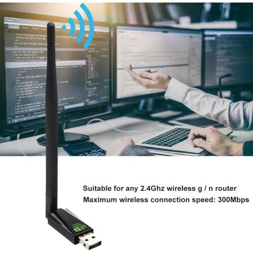Wireless Network Card Safe Durable Wifi Ac300Mbps USB Adapter For Any 2.4Ghz Wireless G / N Router