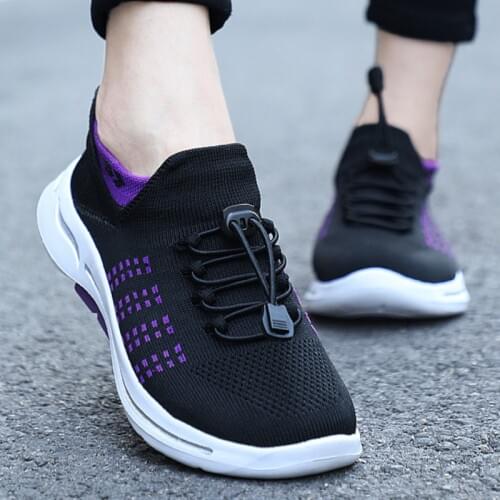 Brand Sneakers Fashion Women Running Shoes Elastic Band Design Sock Platform Sport Shoes Outdoor Ladies Footwear Casual Flats