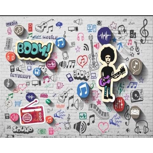 Beibehang papier peint mural 3d Custom photo wallpaper brick wall music decoration mural ktv living room wall 3d room wallpaper