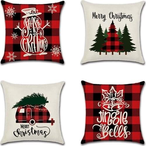 Xmas Tree Reindeer Car pillow cushion cover kussenhoes sofa Throw Pillowcase Merry Christmas Decorations For Home fundas cojines