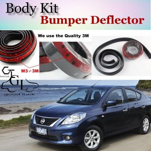 Bumper Lip Deflector Lips For Nissan Latio Almera Sunny Versa For Renault Scala Front Spoiler Skirt Tuning Body Kit
