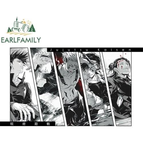 EARLFAMILY 13cm x 7.3cm for Jujutsu Kaisen Cool Poster Anime Car Stickers and Decals Waterproof Vinyl Car Assessoires