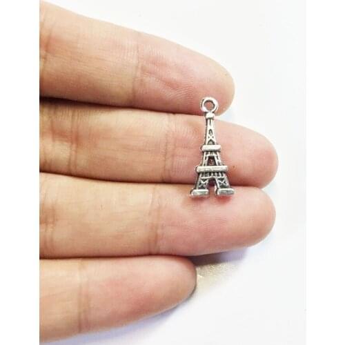 Eruifa 20pcs 16*9mm Nice Tower Eiffel Zinc alloy DIY Charms Pendant ,necklace bracelets,earrings 2 Colors