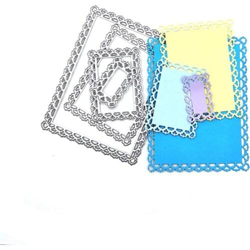 Julyarts 4pcs Frame Lace Scrapbooking Cutting Dies For DIY Scrapbooking/photo album Decorative Embossing DIY Paper Cards