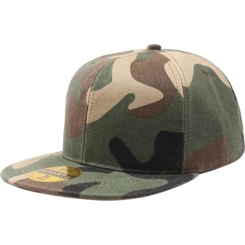Camouflage Snapback Cap Flat Brim Camo Baseball Cap Digital Mens Cap Leisure Cotton Hat for Men and Women