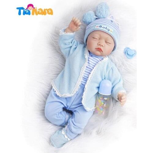 55cm Sleeping Baby Dolls Handmade Realistic Newborn Doll for Grils Boys Toys Kids Birthday Gifts Silicone Vinyl Child Playmate