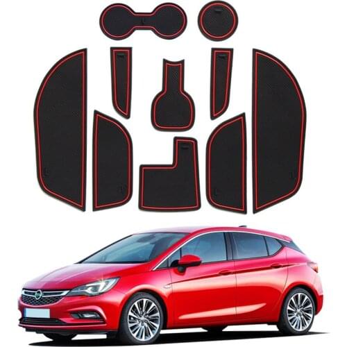 LFOTPP Door Groove Mat For Astra K 2017 2018 2019 Car Anti-slip Rubber Gate Slot Pad Car-styling Interior Decoration Accessories