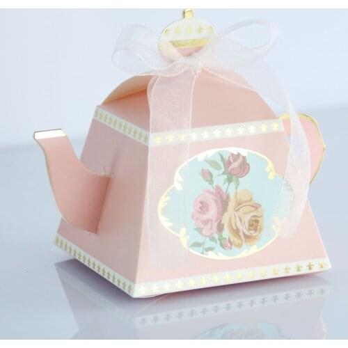 Hot Vintage Teapot Teacup Creativity DIY Candy Box Paper Bag wedding favors and gifts Baby Shower birthday party supplies