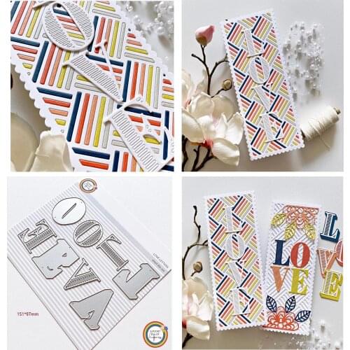 Love Letter Hot Sale Scrapbooking cutting Dies Metal Stencils for Craft Embossing Paper Stencil Template for DIY Making