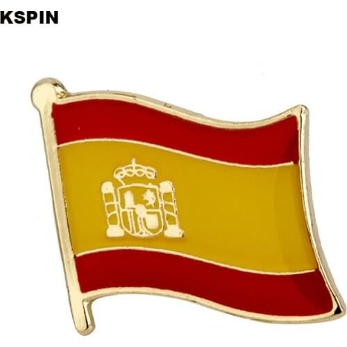 Spain Metal Flag Lapel Pin Badges For Clothes Rozet Set Brooch In Brooches KS-0190