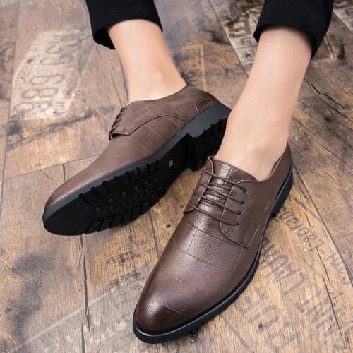 Mens shoes original classic evening dress luxury leather shoes mens Oxford Italian brand formal shoes brown dress hairstyle 44