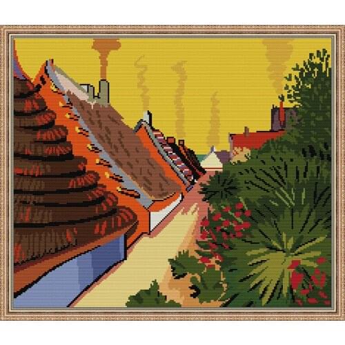 Joy Sunday St.Marys street pattern count cross stitch 11&14CT cross stitch set wholesale hand embroidery kit home decoration