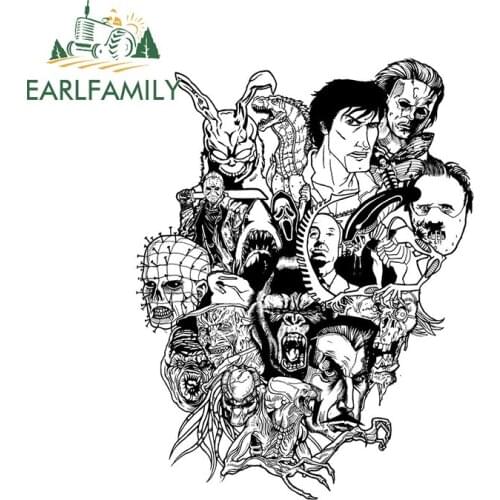 EARLFAMILY 13cm x 9.9cm for Horror Comic Windshield Car Sticker Fine Camper Motorcycle Helmet Surfboard Personality Decoration