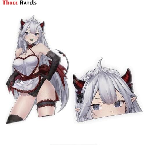 Three Ratels D110 Maid Veibae Sticker For Car Accessories Stickers Auto Decals Anime Girl Anti Scratch Film Vinyl Material