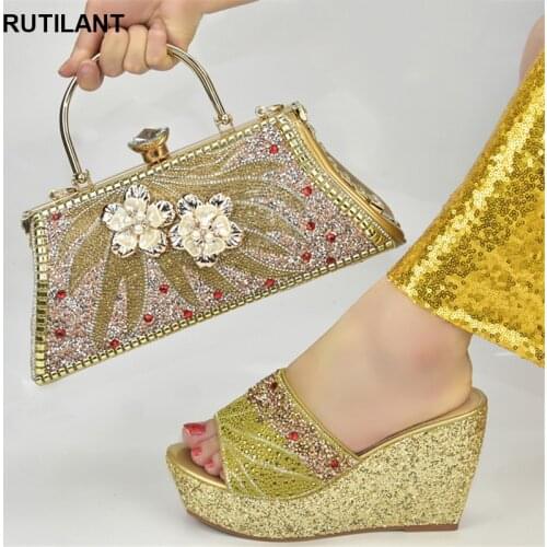 Latest Design Italian Shoes and Bag Set Shoe with Matching Bags High Quality Set for Party In Women Set Bag and Shoes Set Italy