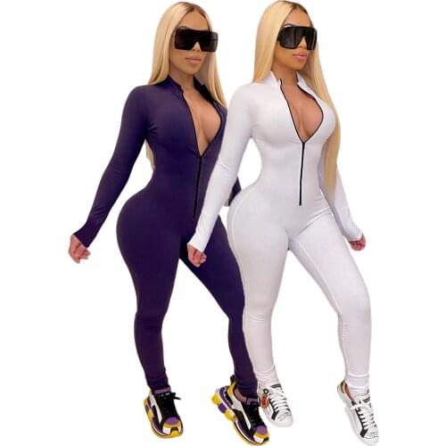 2020 Womens New High-necked Slim Fit Jumpsuit Bodycon Rompers Body Suits Sexy Jumpsuit Club Outfits