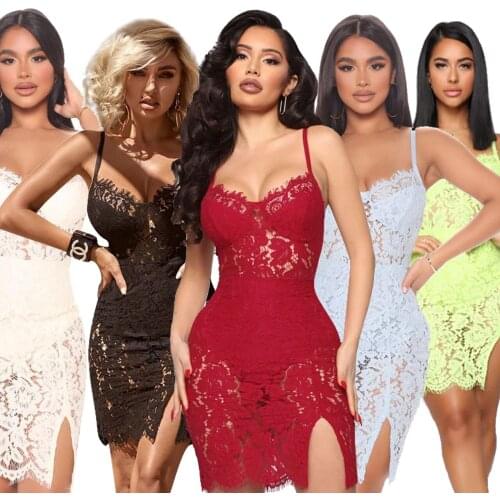 Dresses for Women Camisole African Lace Summer Dress for Women Hollow Out Sheath Sexy Bodycon Dress In Clothing Vestidos Mujer