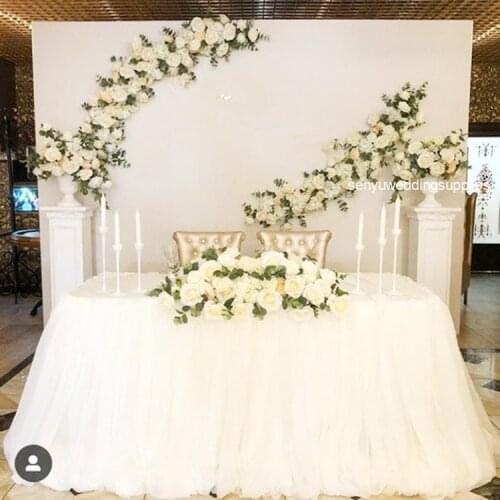 Luxury white mental Big Wedding Event Reception Backdrop senyu2494