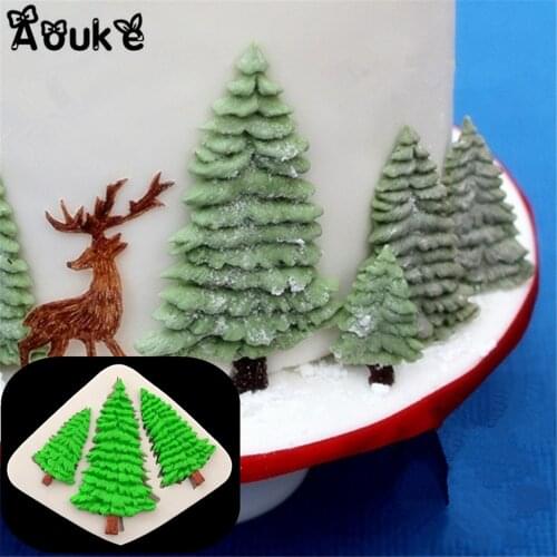 Christmas Tree Shape Fondant Silicone Mold Candy Cookie Cupcake Molds Cake Decorating Tools Baking Biscuits Mould Cozinha D037