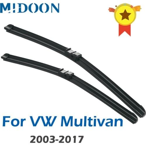 MIDOON Wiper Blades for Volkswagen Multivan Fit Side Pin Arms / Push Button Arms From 2003 to 2017