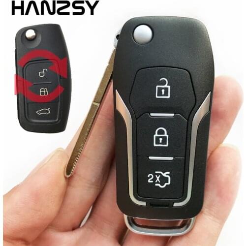 3 Buttons Flip Folding Key Case Fob For Ford Fiesta C Max Ka Focus 2 Ecosport Kuga Escape Modified Remote Key shell Cover Uncut