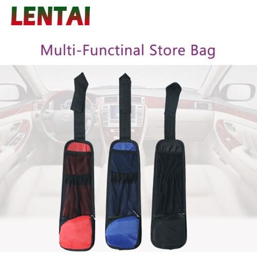 LENTAI 1PC Car Seat side storage bag Auto Phone pocket For Seat Leon Ibiza Renault Duster Megane 2 Logan Captur Clio Mazda 3 6