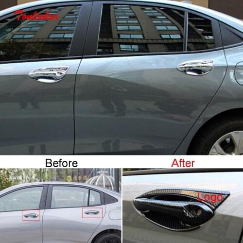 Tonlinker Exterior Car Door Handle/Bowl Cover Stickers for Chevrolet ONIX 2020 Car Styling 4 PCS ABS Chrome Cover Stickers