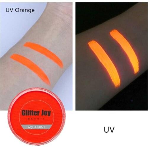 UV Orange 30g/pc Water Activated Professional Face Painting Body Makeup Body Art for Neon Party