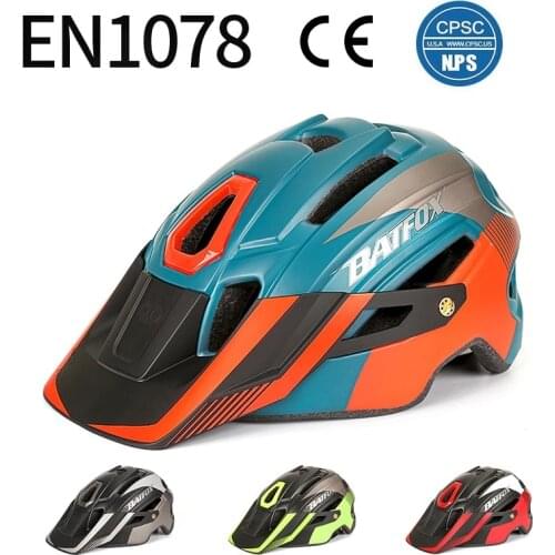 BATFOX Bicycle Helmet integrally-molded MTB Helmets Cycling Orange Outdoor Sports CE Bike Helmet Safety Equipment Cycling helmet