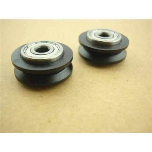 High quality polyformaldehyde POM coated ball bearings 625zz embedded bearing +V groove Total Diamater: 5*23.5*11mm