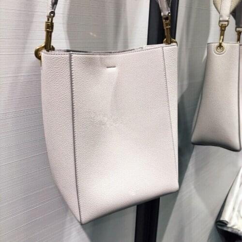 Arrival Womens Elegant New Leather Bucket Bag Genuine Leather Shopping Bag High Quality Ladies Shoulder Bag Large Capacity