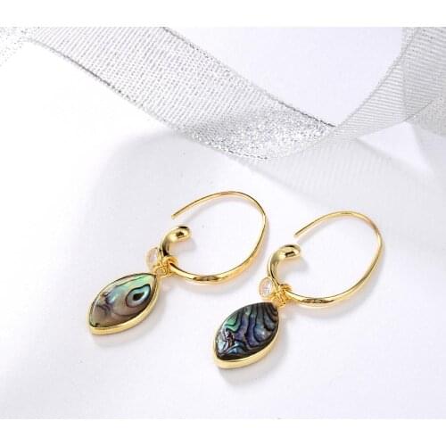 Beritafon 925 Sterling Silver Abalone Shell Pearl Hook Earrings for Women Gift