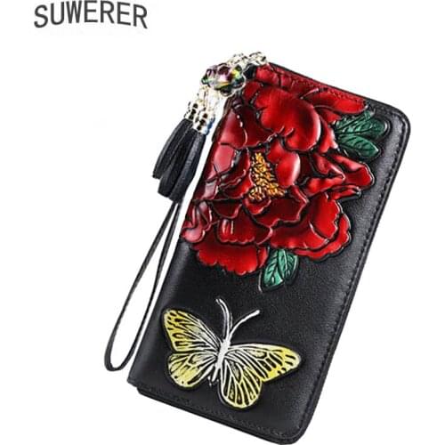 Womens Wallet Long 2019 New Atmospheric Fashion Zipper Cowhide Multifunctional Leather Wallet Wallet Clutch