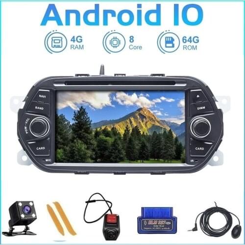 Car Player Android 10.0 Auto Radio For Fiat TIPO EGEA 2015-2017 4GB+64GB Flash 8 Octa Core/2+16GB Car Navigation RVC DVR GPS New