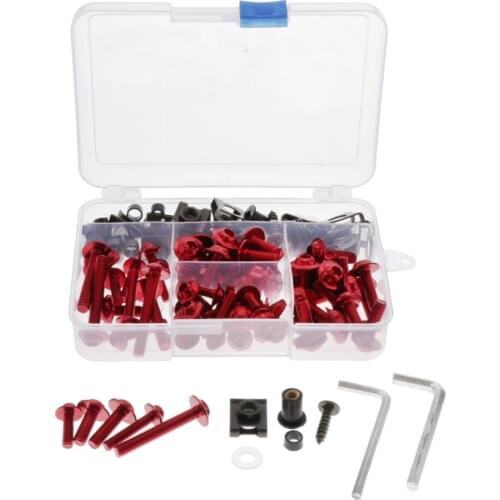 1 Set Aluminum Motorcycle Motorbike Fairing Body Bolt Kit Screws Fastener Clip Nuts Set Fixing Pack