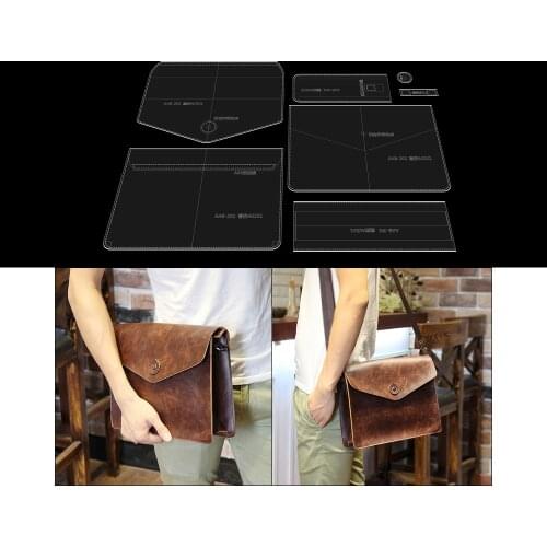 1Set Leather Acrylic Men‘s Crossbody Shoulder Bag handbag Pattern Stencil Template Tool set