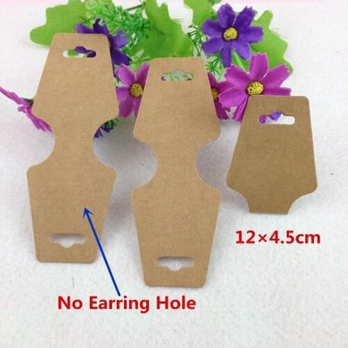 1000pcs 12*4.5cm Kraft paper jewelry cards Brown Color Necklace Cards Blank paper Jewelry cards Display Card Accept custom logo