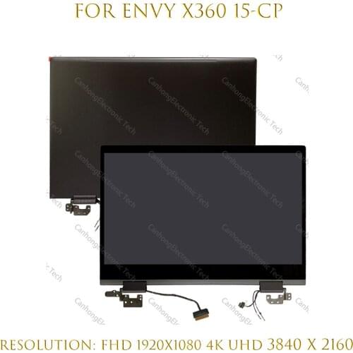 L25821-001 L23792-001 15.6'' For HP Envy x360 15-cp 15-cp0704nz 15-cp0599na LCD Touch Screen Digitizer Full Assembly With Hings