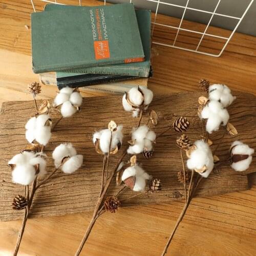 39cm INS Pine Cone Cotton Artificial Flower Green Plant Artificial Flower Wedding Decorations