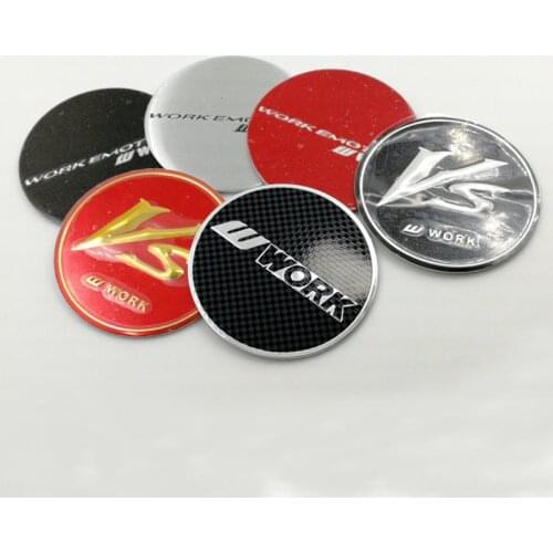 4pcs VS W WORK Wheel Center Cap Sticker Hubs Emblem 45mm 50mm Plane surface Auto Styling Car Centre HubCaps Cover Emblem