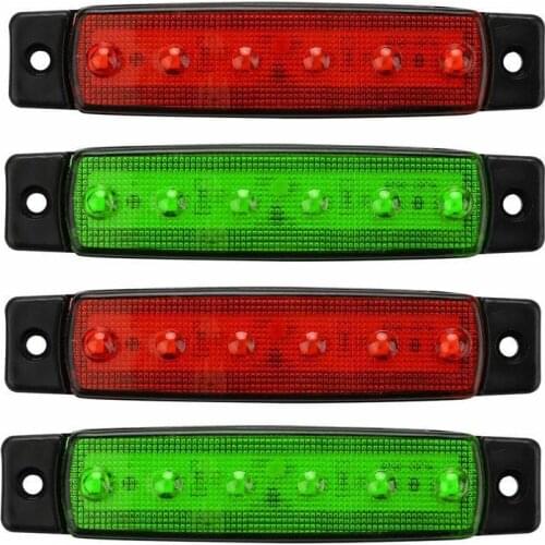 4Pcs Strip Side Light Red Green Boat Navigation LED PC Lens + ABS Housing Lights Stern Lights Boats Starboard Light Waterproof