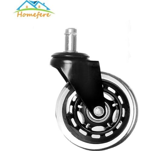 5Pcs Office Chair Caster Wheels 2.5/3 Inch Swivel Rubber Caster Wheels Soft Safe Replacement Rollers Casters Furniture Hardware