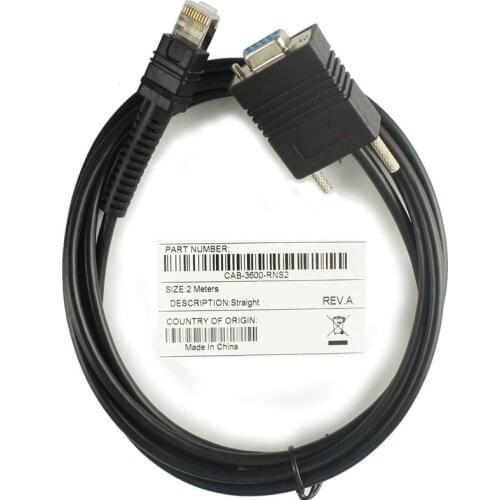 5V 2M RS232 Serial Straight Cable Compatible for Zebra LI3608 LI3678 DS3608 DS3678 Barcode Scanner Cable