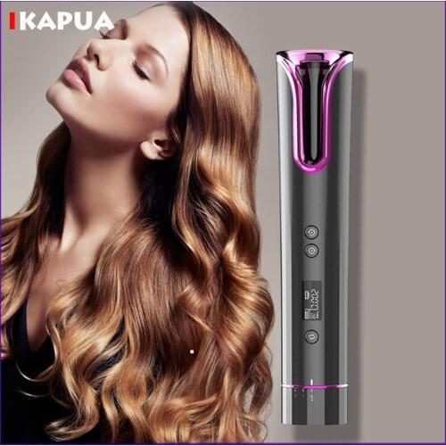 Automatic Hair Curler Auto Ceramic Wireless Curling Iron Hair Waver T Waves Iron Curling Wand Air Curler USB Cordless
