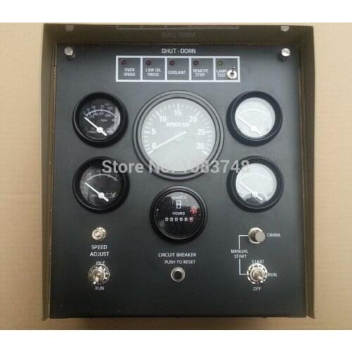 Generator Control Box 4913742 Includes water temperature, oil pressure gauge, speed controllers, overspeed protection panels